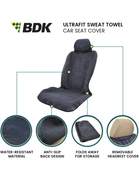 Cubierta de Asiento de Coche BDK UltraFit 2 Piezas Impermeable