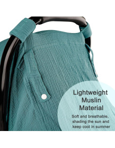 Cubierta de Asiento de Coche para Bebés Muselina Azul 2