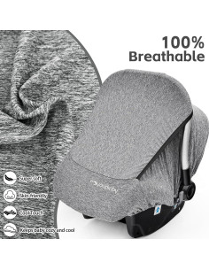 Funda para Asiento de Auto para Bebés Gris - Transpirable y Universal 2