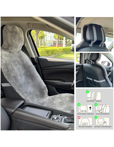 Cubierta de Asiento de Piel de Oveja Aegis Universal Acero