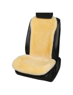 Funda de Asiento de Auto Dotesy de Piel de Oveja Beige Universal
