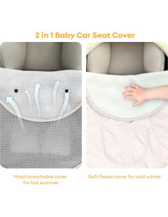 Cubierta Universal para Asiento de Auto Bebé - Beige - 2 en 1 2