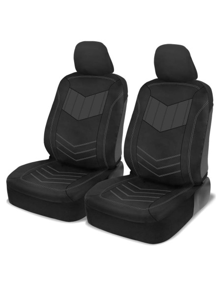 Cubiertas de Asiento de Cuero Sintético Motor Trend Gris 2 Tonos