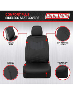 Cubiertas de Asiento de Cuero Sintético Motor Trend Gris 2 Tonos 2