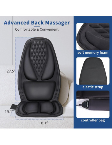 Masajeador de Espalda Comrelax CO-6008 con Calor y Vibración