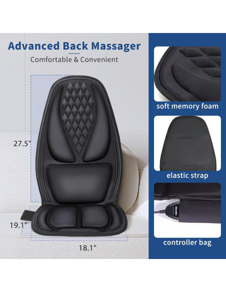 Masajeador de Espalda Comrelax CO-6008 con Calor y Vibración