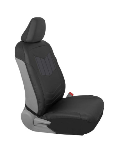 Cubiertas de Asiento de Cuero Sintético Motor Trend Gris 2 Tonos