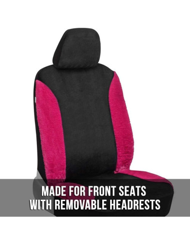 Conjunto de fundas de asiento de coche BDK rosa brillante con alfombrillas