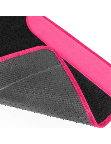 Conjunto de fundas de asiento de coche BDK rosa brillante con alfombrillas