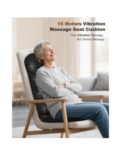 Cojín de Masaje Snailax Negro con 10 Motores y Calor 2