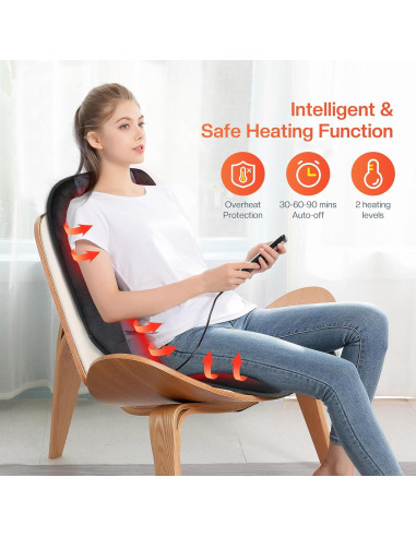 CILI Cojín Masajeador de Silla con Calor y Vibración