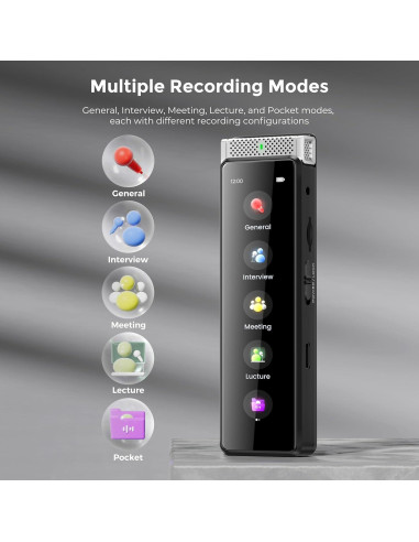 Grabadora de Voz Innioasis R1 72GB Pantalla Táctil y AI