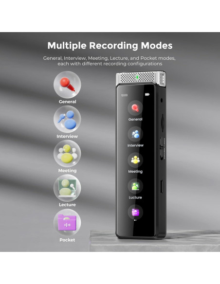 Grabadora de Voz Innioasis R1 72GB Pantalla Táctil y AI