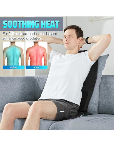 Masajeador de Espalda con Calor Comrelax, 6 Nodos, Portátil