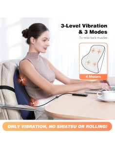 Almohada de Soporte Lumbar KNQZE KB7 con Calentamiento y Masaje 2