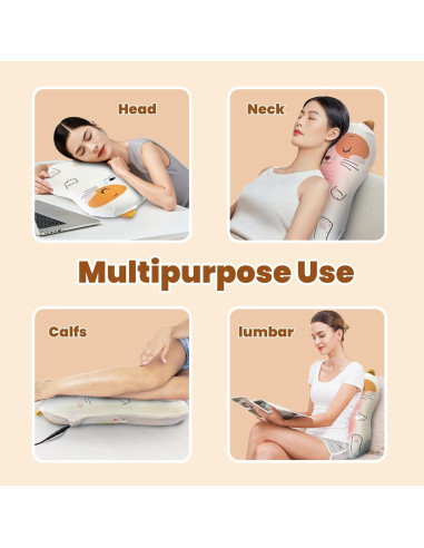 Cojín de Masaje COMFIER Gato Caricatura con Calor y Vibración