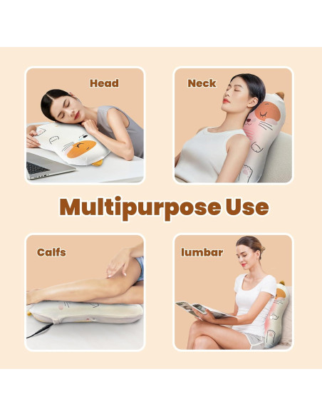 Cojín de Masaje COMFIER Gato Caricatura con Calor y Vibración