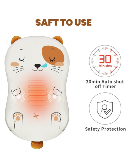 Cojín de Masaje COMFIER Gato Caricatura con Calor y Vibración