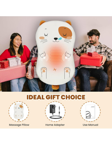 Cojín de Masaje COMFIER Gato Caricatura con Calor y Vibración