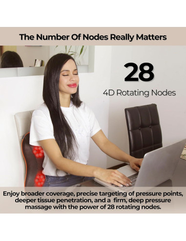 Masajeador de Espalda VitaliZEN VibePulse 28 Nodos 3 Velocidades