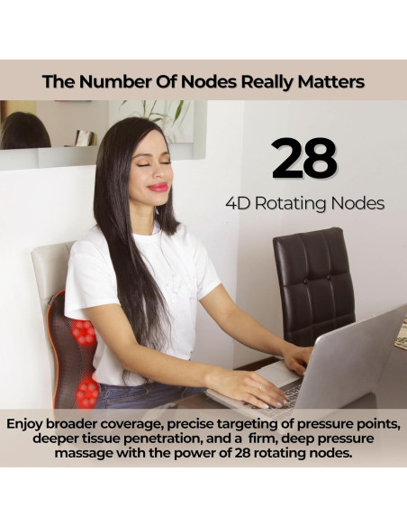 Masajeador de Espalda VitaliZEN VibePulse 28 Nodos 3 Velocidades