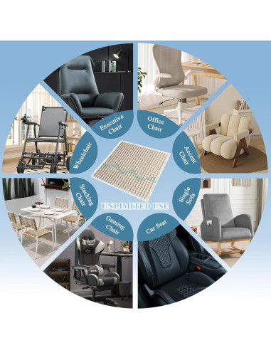 Cojín de Asiento Cerámico HOMREST 50x50 cm Beige Antideslizante