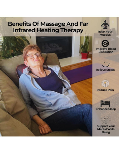 Masajeador de Espalda VitaliZEN VibePulse 28 Nodos 3 Velocidades