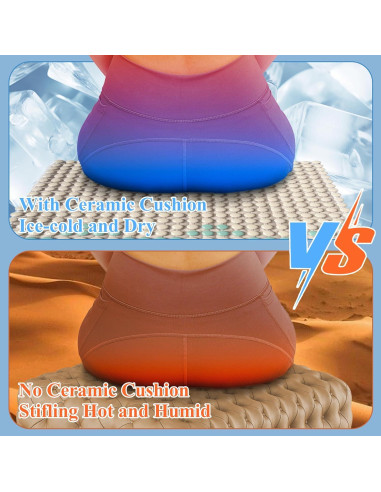 Cojín de Asiento Cerámico HOMREST 50x50 cm Beige Antideslizante