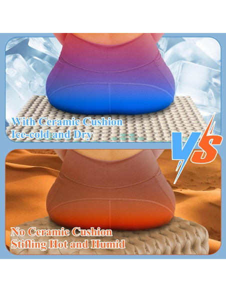 Cojín de Asiento Cerámico HOMREST 50x50 cm Beige Antideslizante