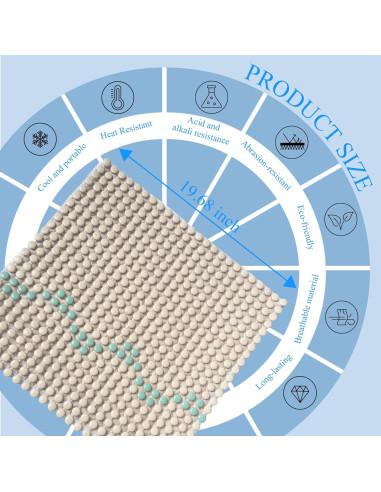 Cojín de Asiento Cerámico HOMREST 50x50 cm Beige Antideslizante