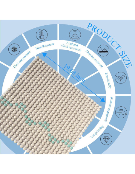 Cojín de Asiento Cerámico HOMREST 50x50 cm Beige Antideslizante
