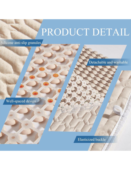 Cojín de Asiento Cerámico HOMREST 50x50 cm Beige Antideslizante