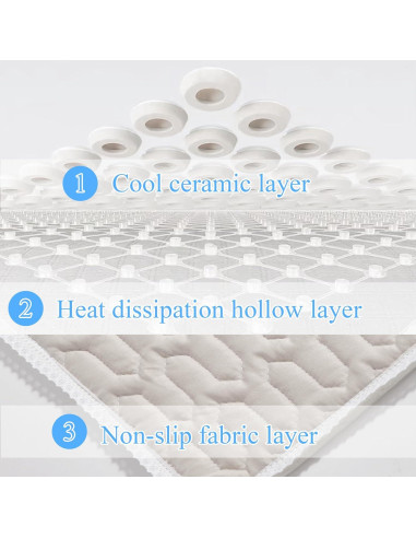 Cojín de Asiento Cerámico HOMREST 50x50 cm Beige Antideslizante