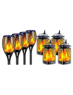 Luces de Antorcha Solar TomCare con Efecto Llama Parpadeante