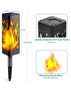 Luces Solares de Llamas Parpadeantes TomCare 8 Piezas Jardín 2