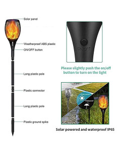 Antorchas Solares YoungPower 2P con Llamas Danzantes IP65 2