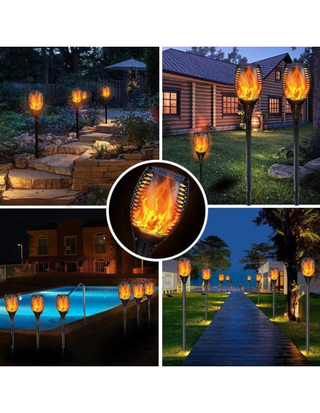 Antorchas Solares YoungPower 2P con Llamas Danzantes IP65 Antorchas Solares YoungPower 2P con Llamas Danzantes IP65