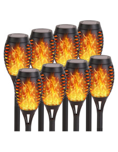 Luces Solares Exteriores RIDALUX, Paquete de 8 Antorchas LED