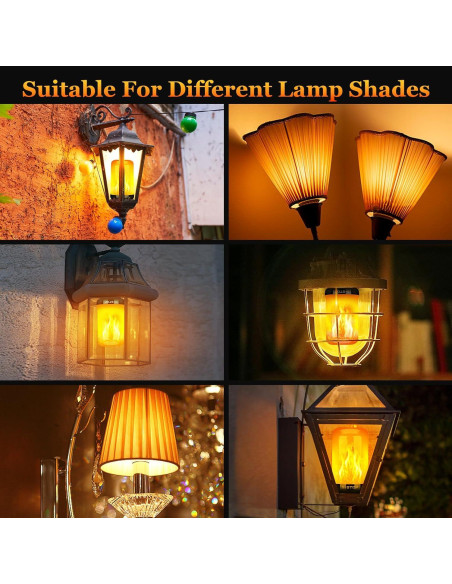 Bombillas LED de Llama Y-STOP E26 2 Paquete, 4 Modos Efecto Realista