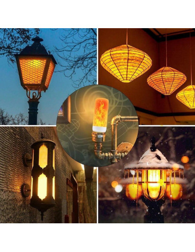 Bombillas LED de Llama iCrius E26/E27 - Paquete de 2, 4 Modos