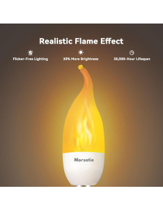 Bombillas LED de Llama Morsatie E12 6 Piezas 3 Modos Decorativas 2