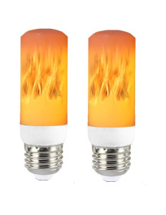 QLEE Bombilla LED Efecto Llama 3W E26 Amarilla 2 Paquete