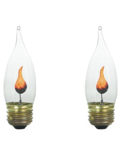 Paquete de 2 Bombillas Incandescentes E26 Efecto Llama Realista