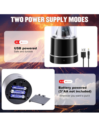 Lámpara Nocturna Volcán SENCU LED Cambiante Color 25.3cm