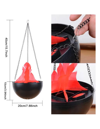 Luz de Llama Colgante LED YANGVVIA 50cm Efecto Realista