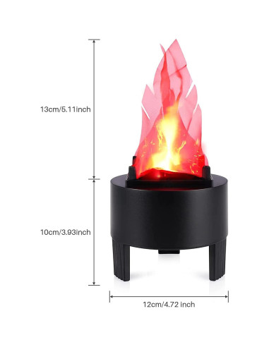 Lámpara de Mesa Eléctrica 3D SHENYANG con Llama Artificial 13cm