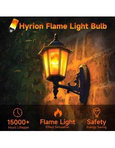 Bombillas LED de Llama Hyrion E26, 4 Modos, 2 Piezas 2