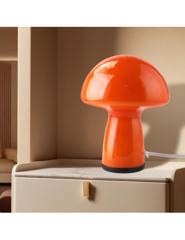 Lámpara de mesa hongo rojo llameante Notoc 24.6cm LED 3 colores