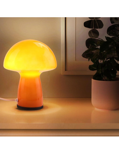 Lámpara de mesa hongo rojo llameante Notoc 24.6cm LED 3 colores