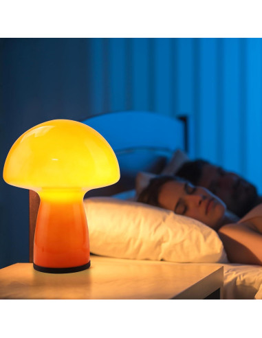 Lámpara de mesa hongo rojo llameante Notoc 24.6cm LED 3 colores